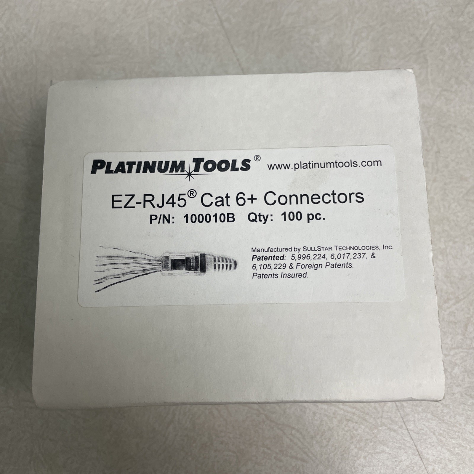 100010B EZ-RJ45 Cat6 Connector, 100 PCS Platinum Tools