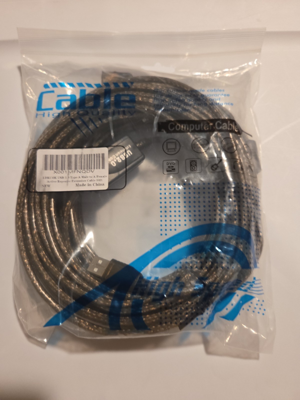 LDKCOK USB 2.0 Type A Male to A Female Active Repeater Extension Cable 50ft