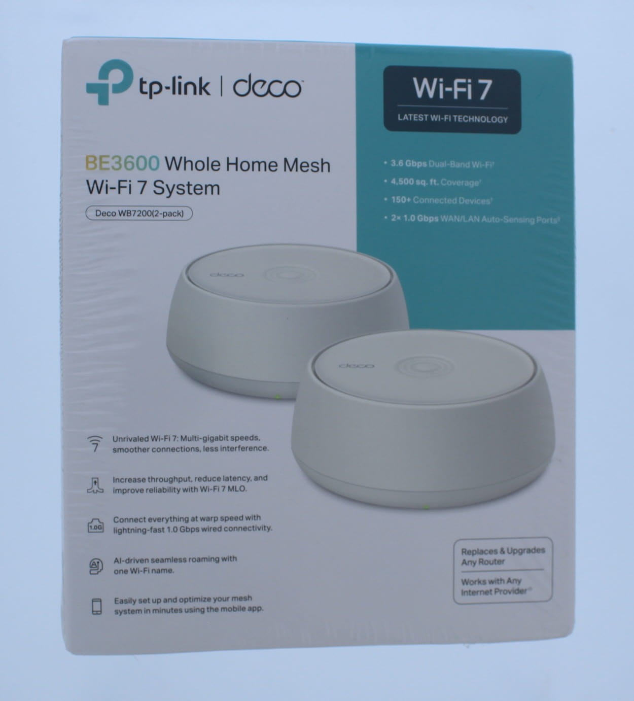 TP-Link Deco BE3600 Whole Home Mesh Wi-Fi 7 Sytem (2Pack Deco WB 7200)
