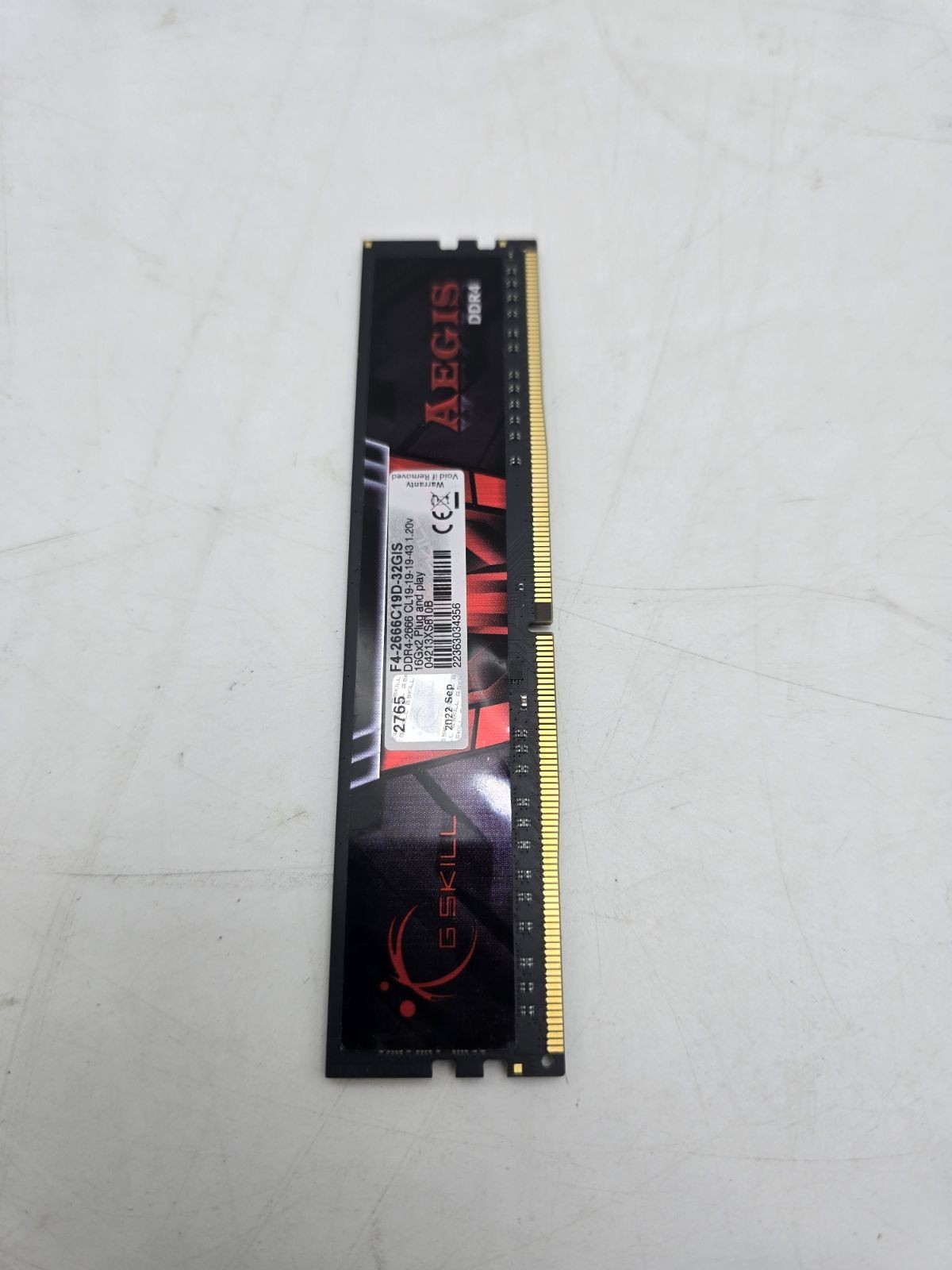 BLACK - G.SKILL AEGIS SERIES 16GB DDR4 2666MT/S CL19-19-19-43 1.20V RAM DESKTOP