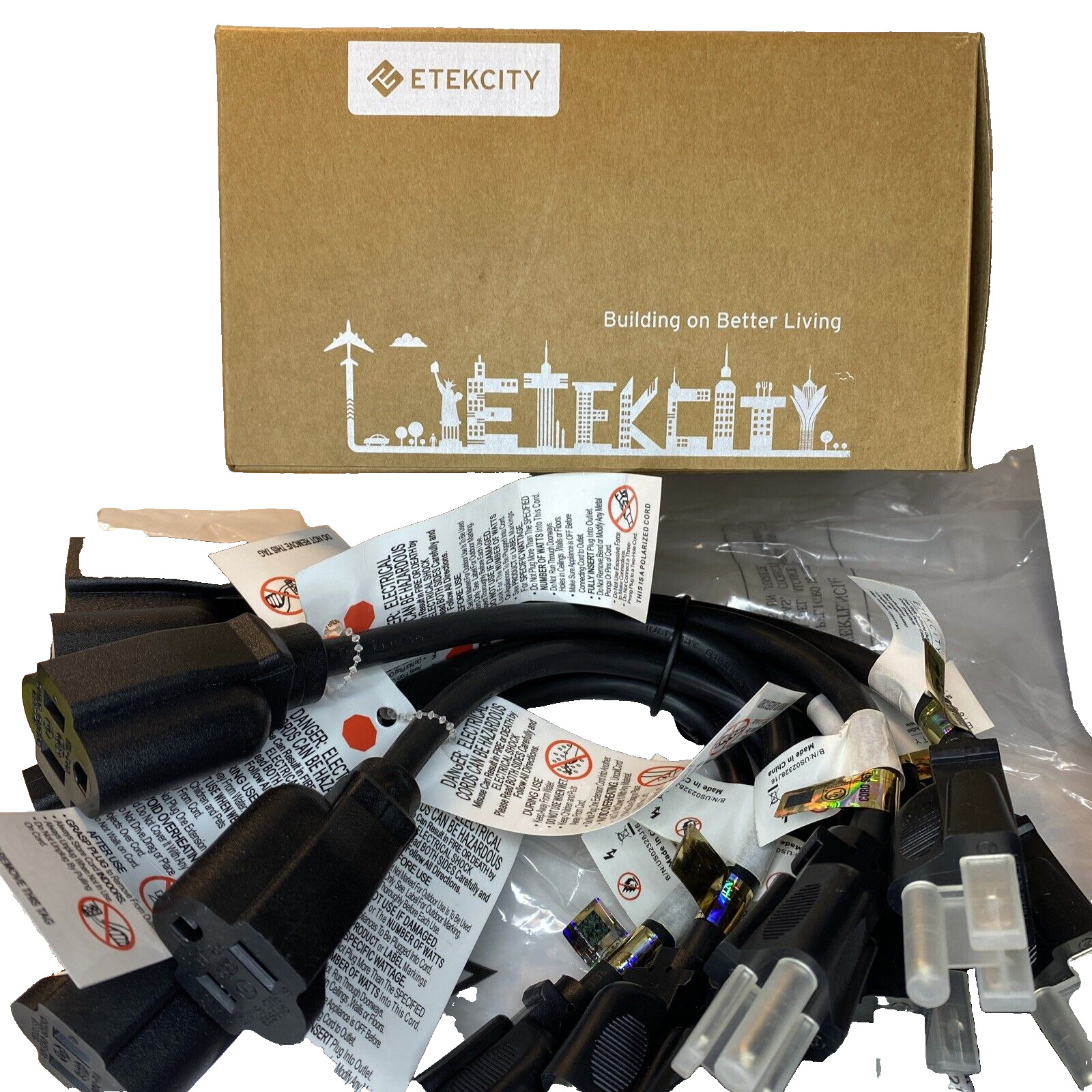 Etekcity 10 pack One Foot Extension Cables/ NEW box