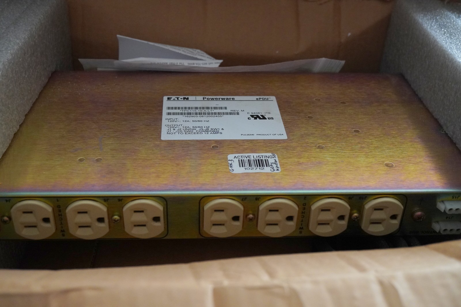 Eaton *TPC115-10-A -LT* REV M Power Distribution Unit
