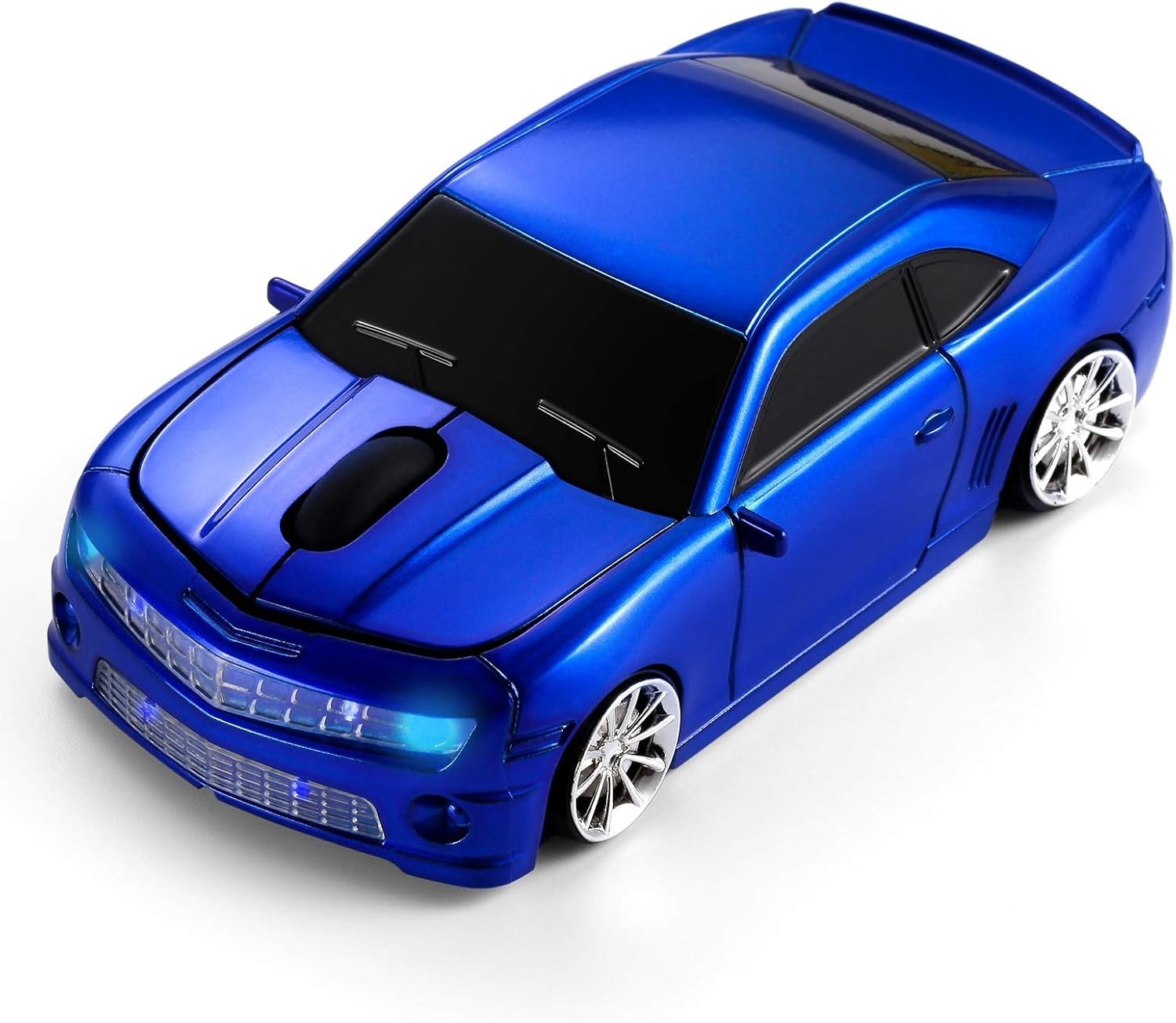 Wireless Sports Car Mouse With LED Headlights 1600 DPI PC Laptop Blue