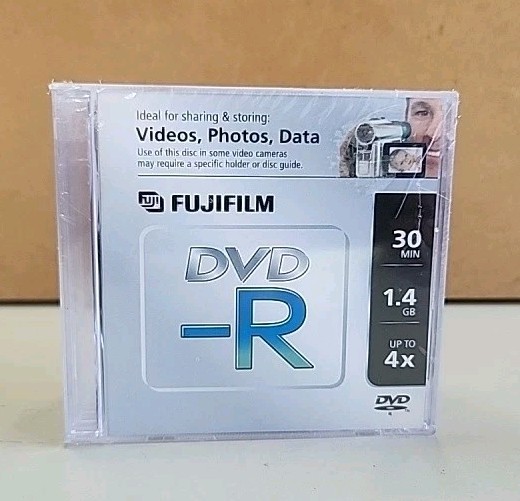 FujiFilm DVD-R Lot of 5 New Sealed 30 Minutes 1.4 GB up to 4X DVD Fuji Film
