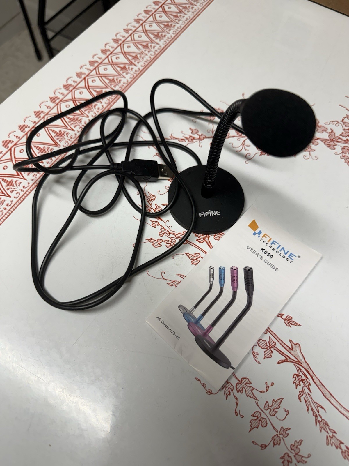 FIFINE K050 USB Gooseneck Desktop Microphone – Plug & Play