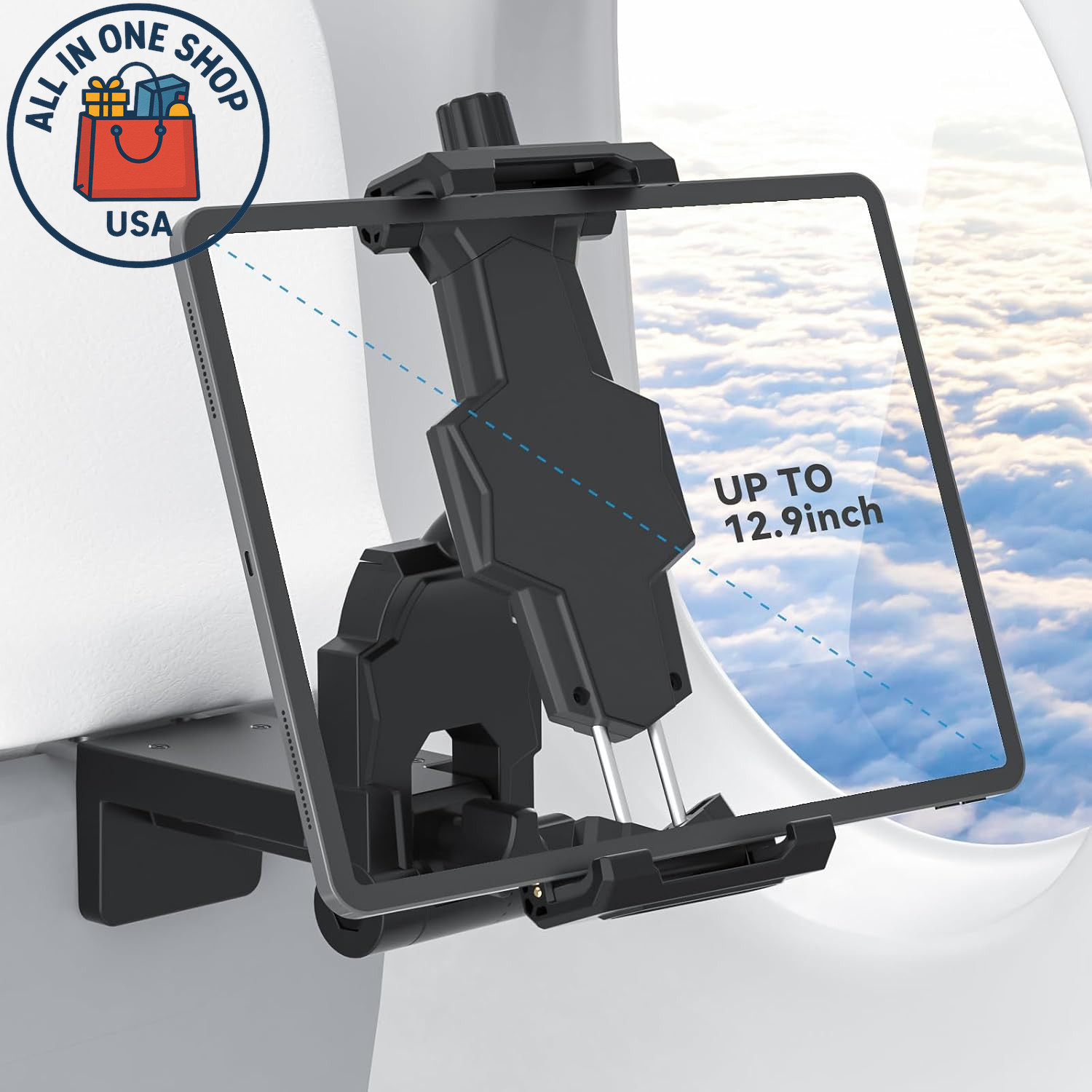 Airplane Tablet Holder Adjustable 360° Rotating iPad Phone Stand Tesla Model 3/Y