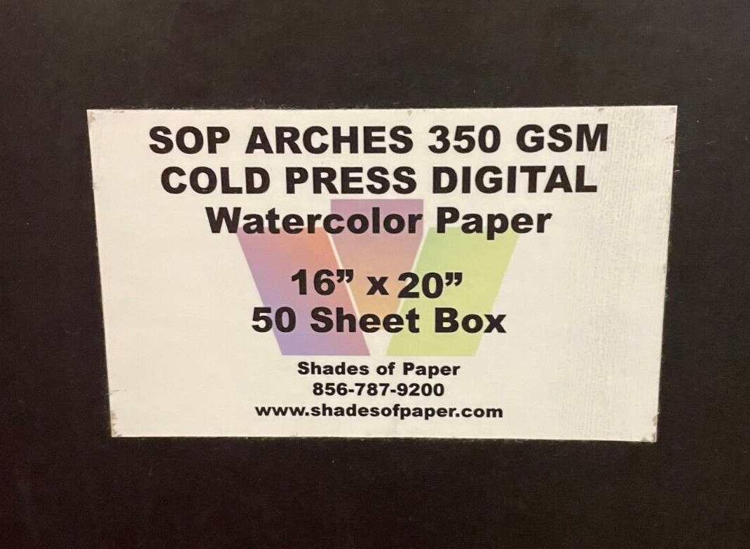 Cold Press Watercolor Paper, SOP Arches 16"x20" paper, 50 sheets Inkjet Epson