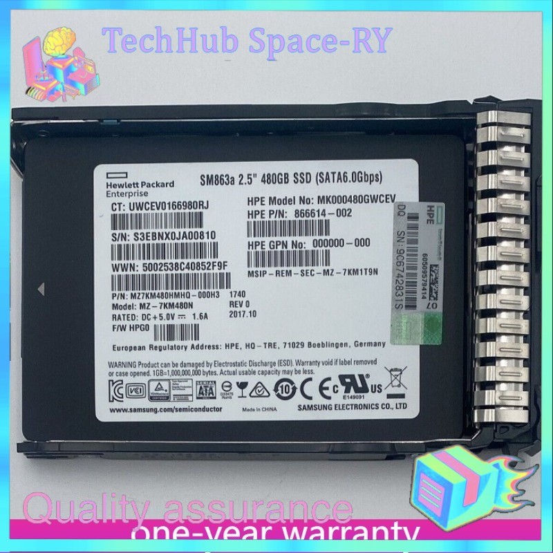 NEW HPE 2.5" 480GB SATA 6G GEN9 G10 Server SSD Replace 717971-B21 718138-001