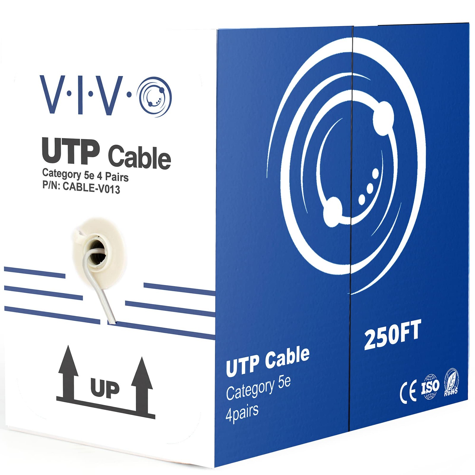 VIVO Gray 250ft Bulk Cat5e Wire, CABLE-V013