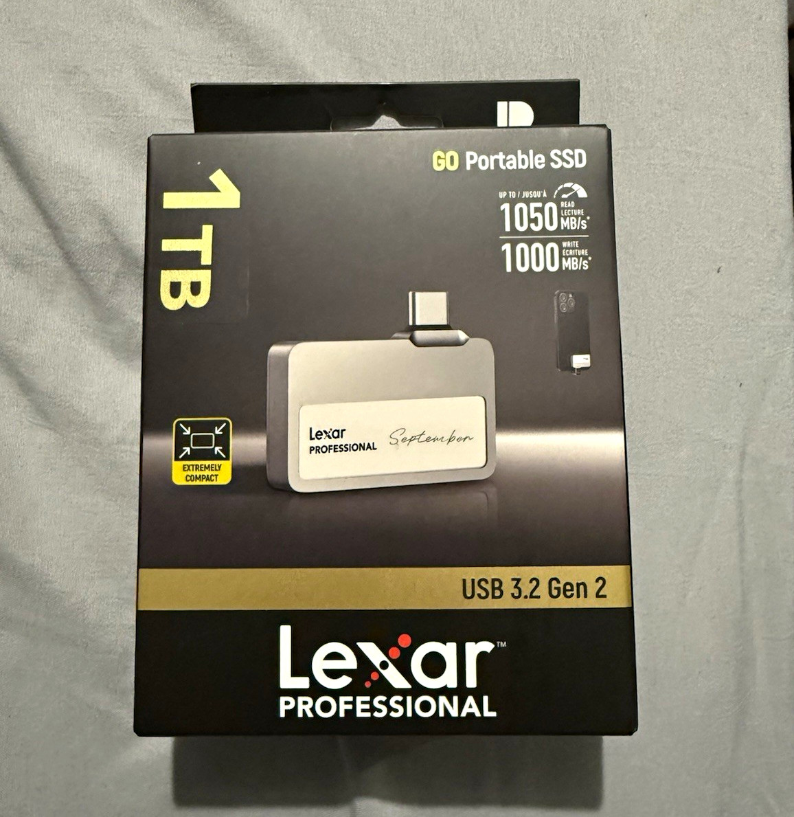 Lexar Professional SL400 1TB Portable SSD USB 3.2 Gen 2 USB-C IP65 Black