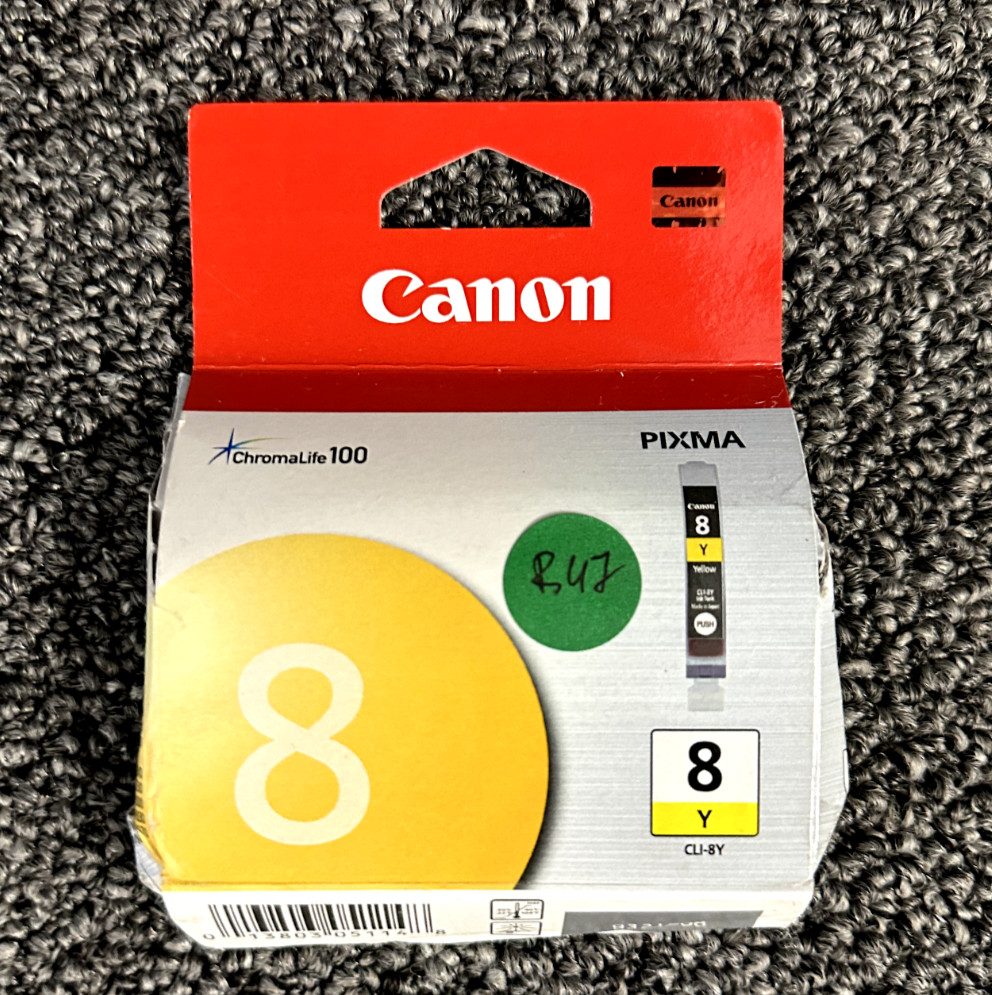 Canon CLI-8 Yellow Ink Cartridge (sealed damaged box) Genuine