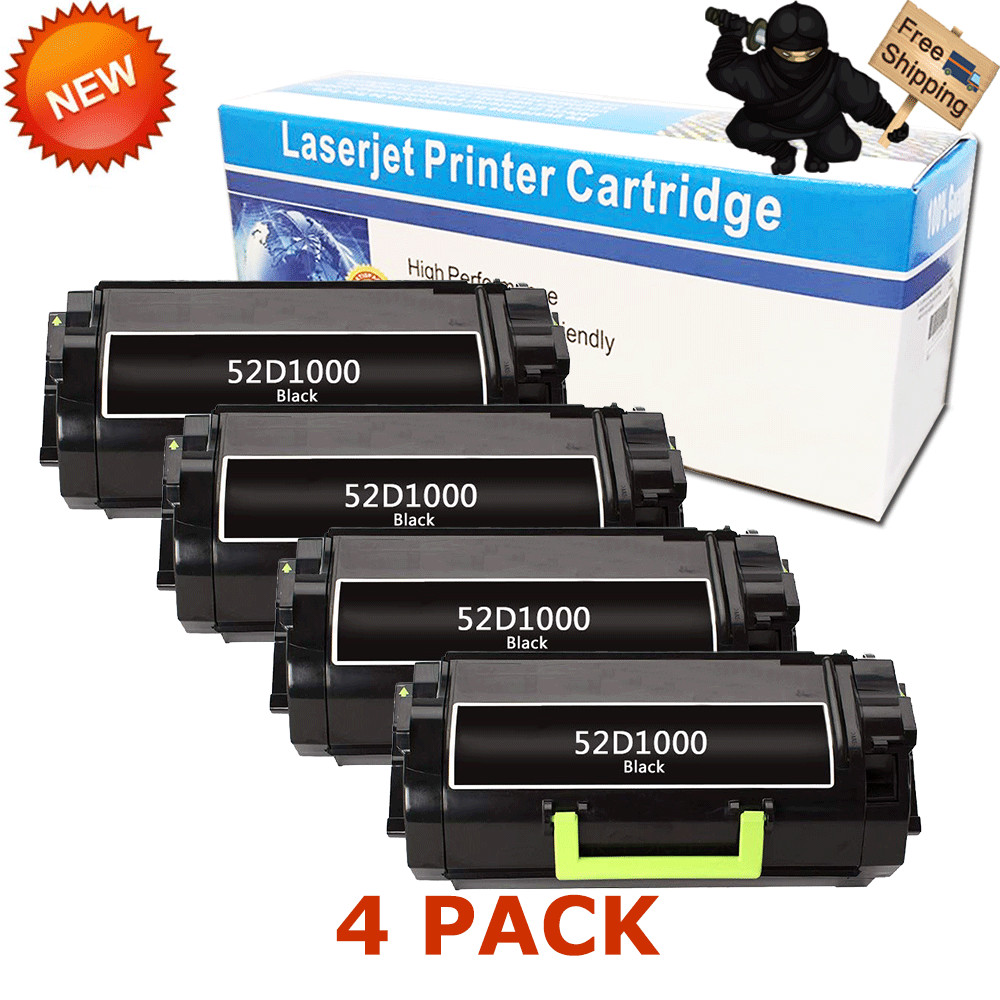4PK 521 Toner for Lexmark MS811dtn MS810n MS81de MS810dtn MS812de MS811n 52D1000