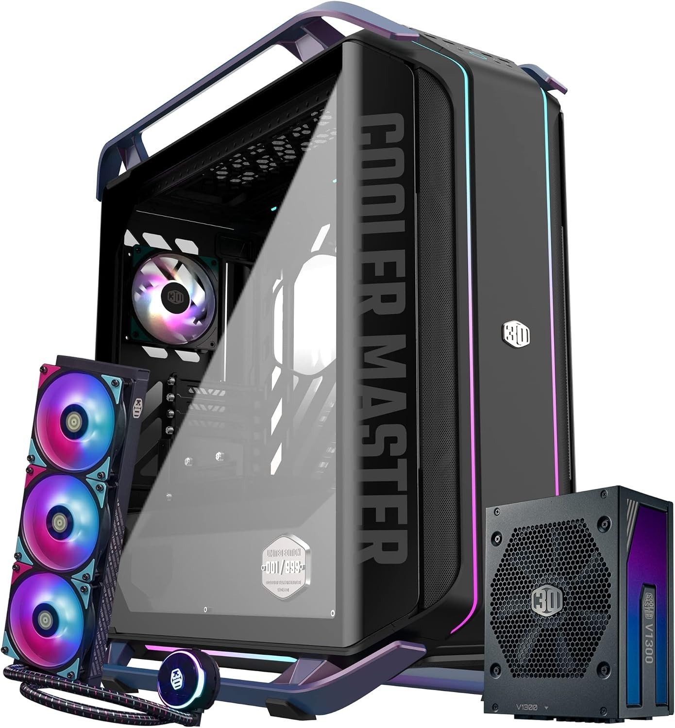Cooler Master 30th Year Anniversary Cosmos Infinity C700M  with AIO and PS