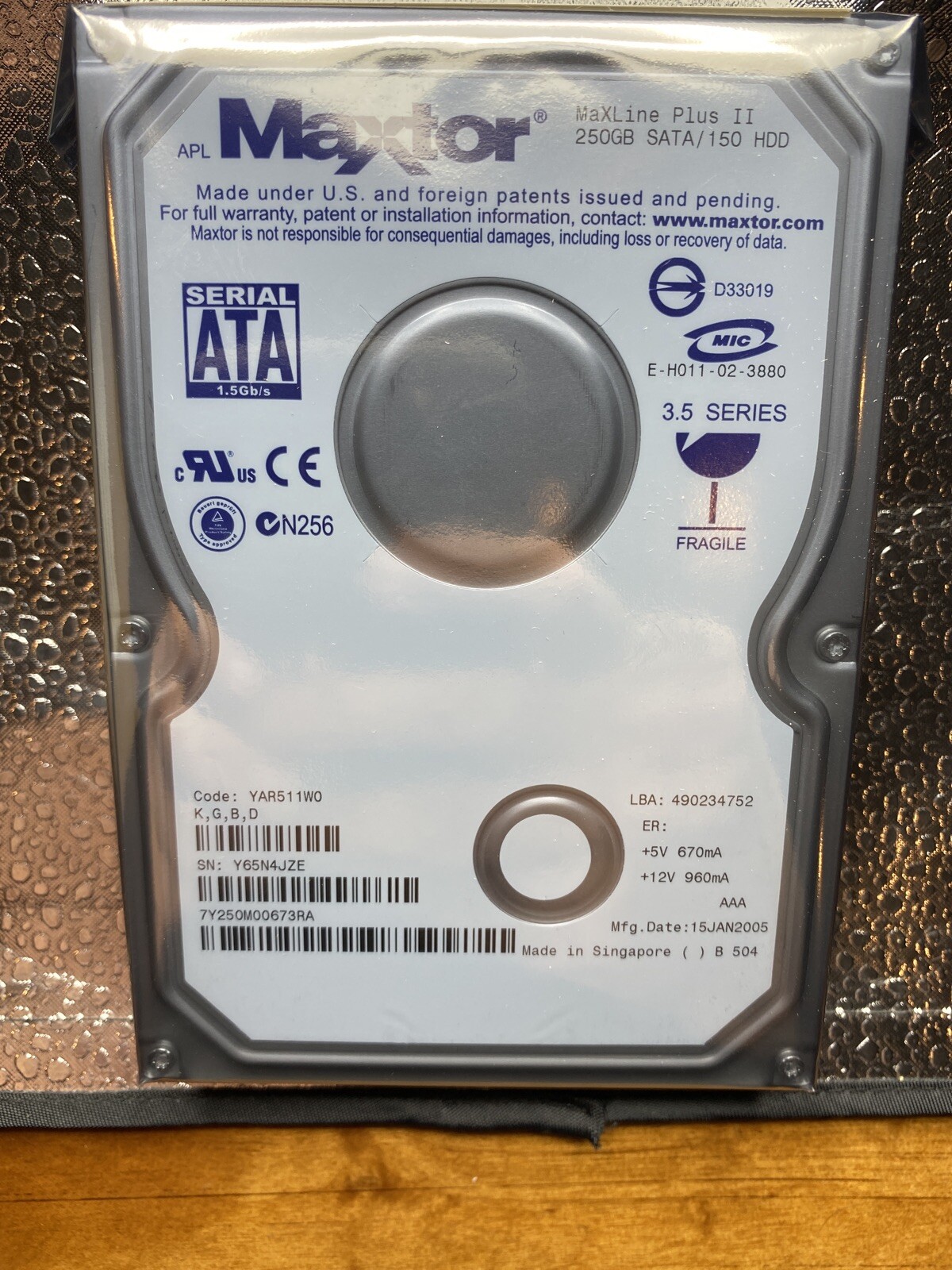 New Maxtor MaxLine Plus II 250GB SATA/150 3.5" Hard Drive YAR511W0