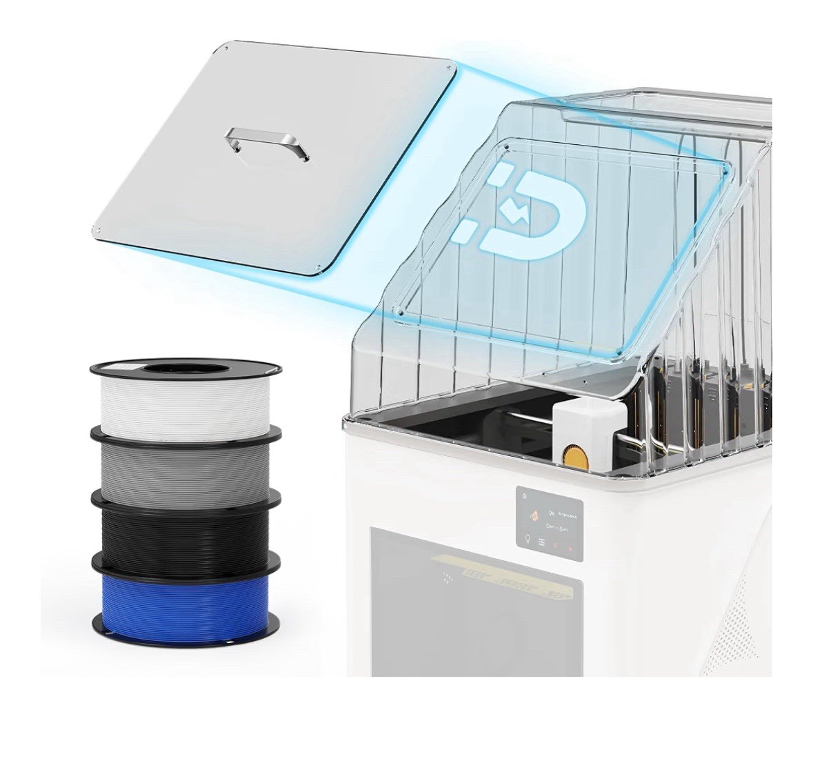BIQU Popcap Clear Top Cover for Snapmaker-U1 with 4Kg(2.2Lbs×4) PLA Filament