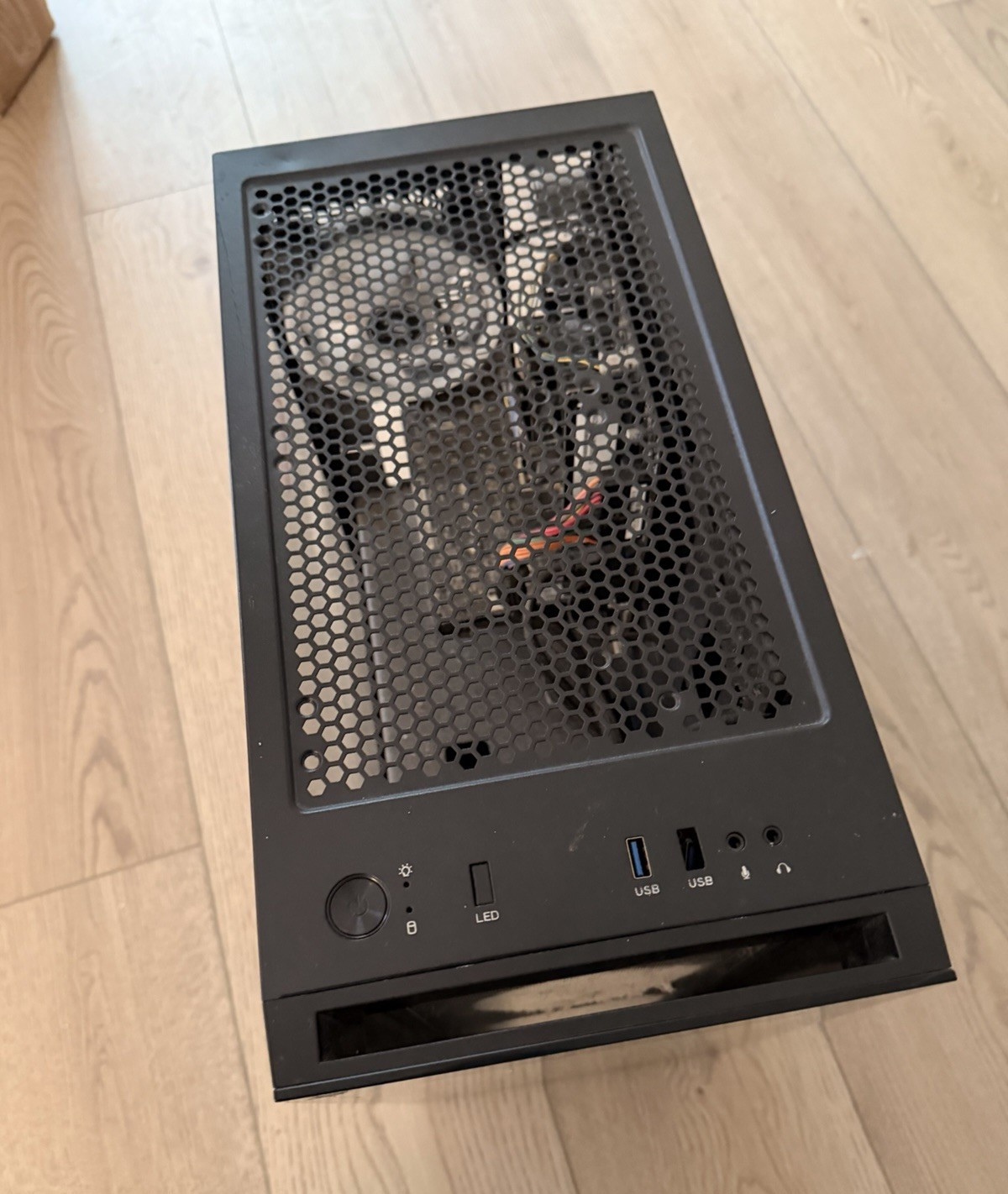 iBUYPOWER Black ATX Mid Tower Case Tempered Glass, Front USB/Audio Ports