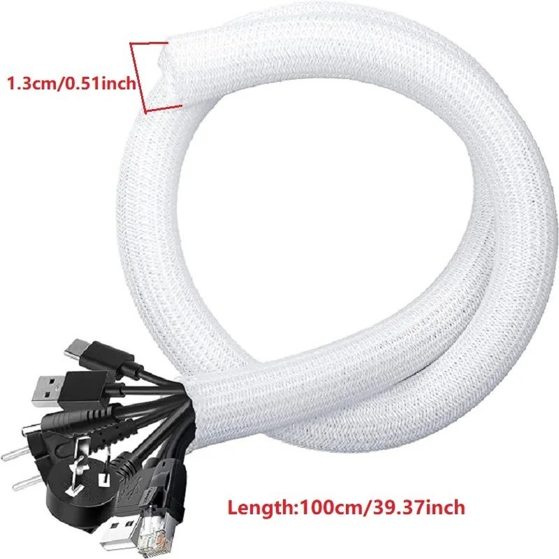 Braided Cable Sleeve PET Nylon Wrapping Wire Protector Casing Desk PC TV Cord
