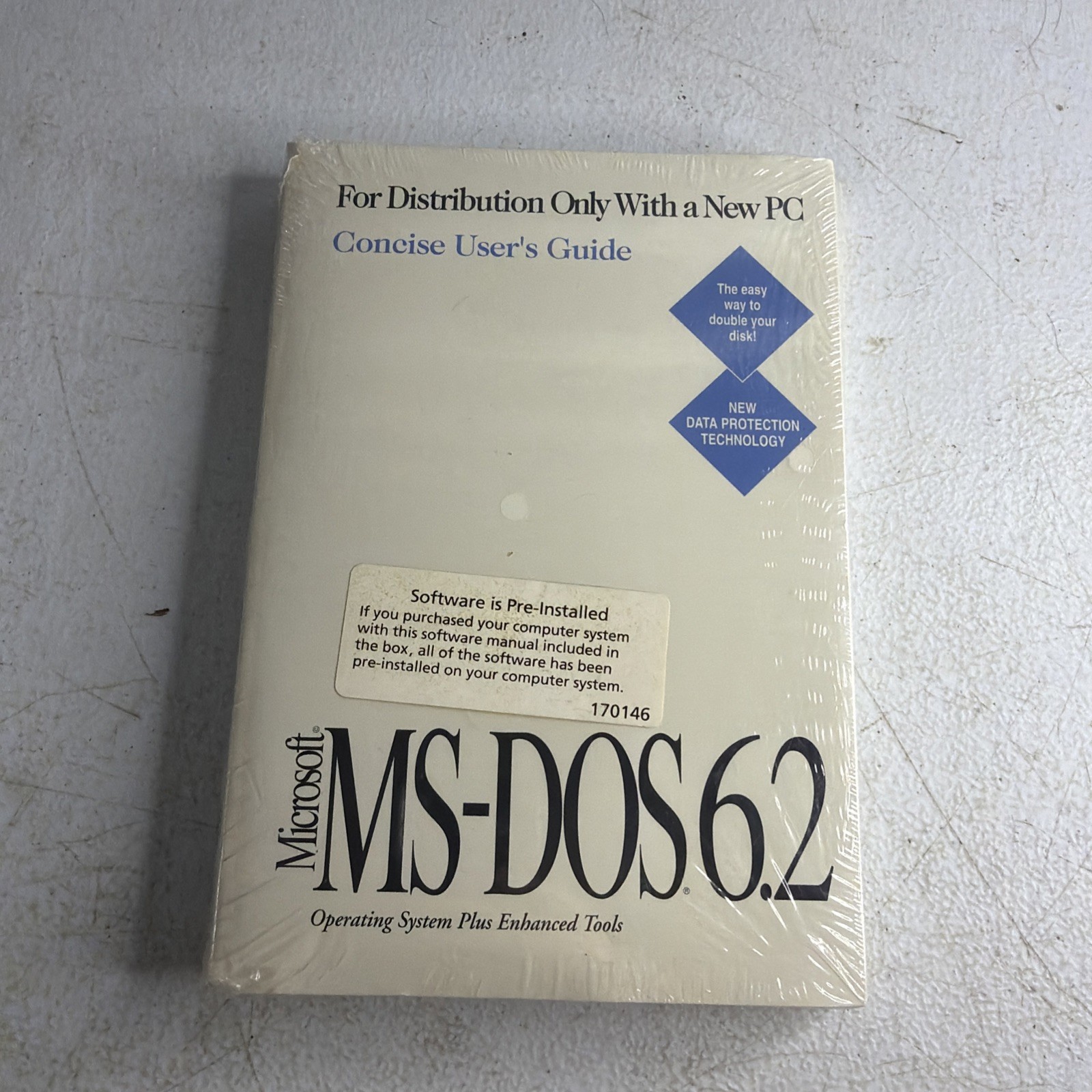 Microsoft MS-DOS 6.2 Operating System User's Guide & Software Disk - NEW