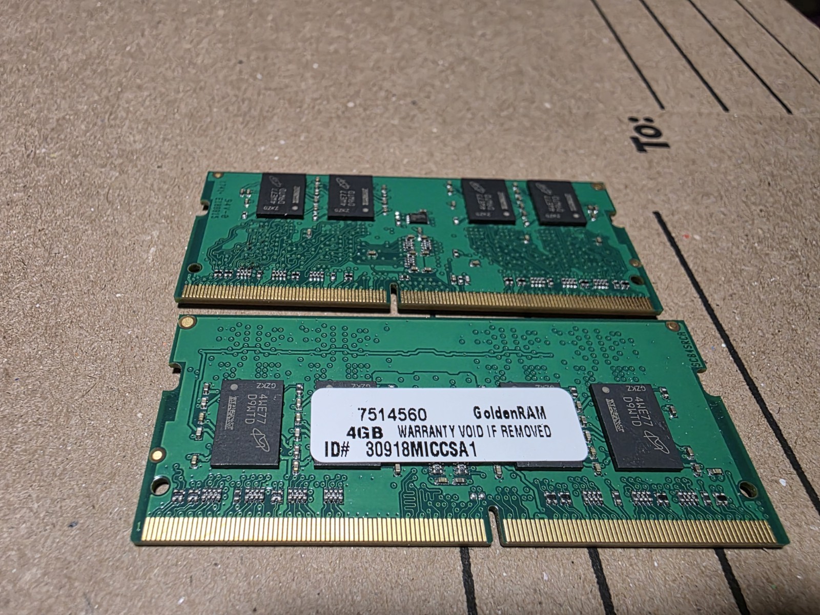 GoldenRAM 8GB Kit 2x4GB DDR4-2666 PC4-21300 SODIMM Laptop RAM Micron