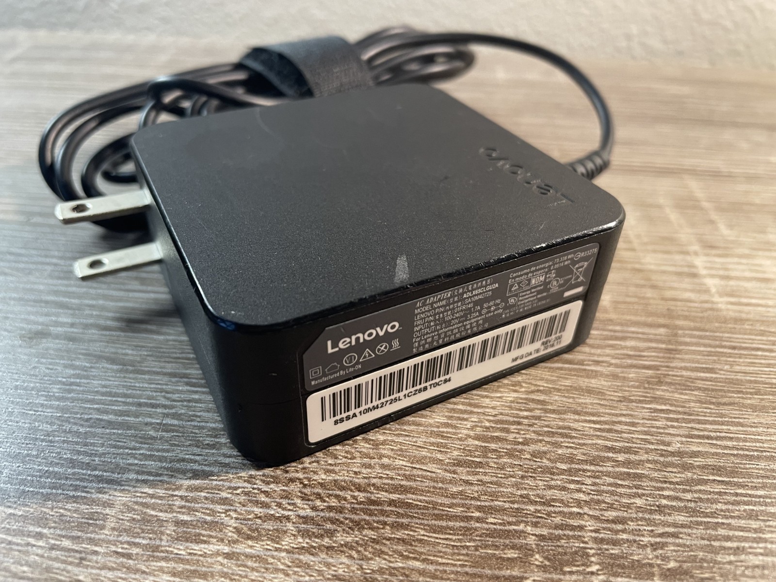 OEM Lenovo 65W AC Adapter ADLX65CLGU2A Power Supply, Tested, Good Condition