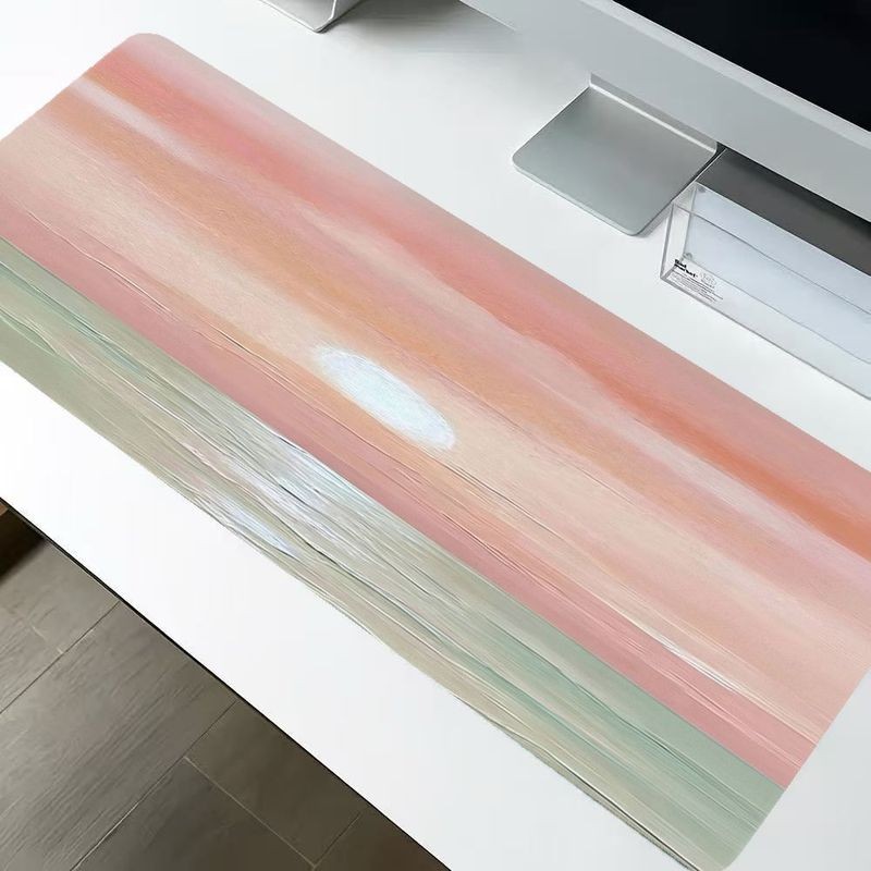 2D Flat Modern Abstract Watercolor Mouse Pad, Large Rectangular Desktop Access