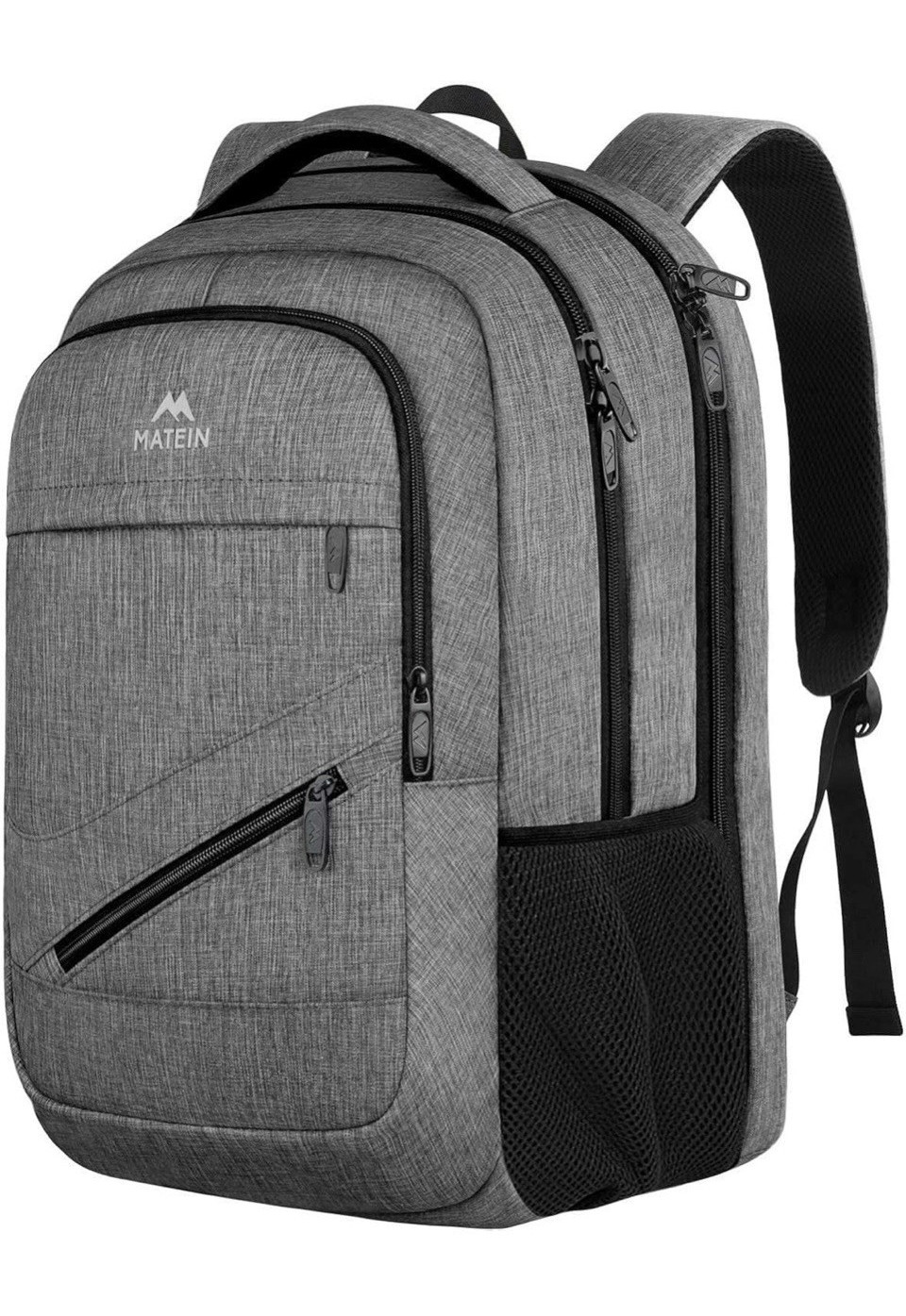 Mecrowd 17in Laptop Backpack Water-Resistant Padded Polyester Gray/Black