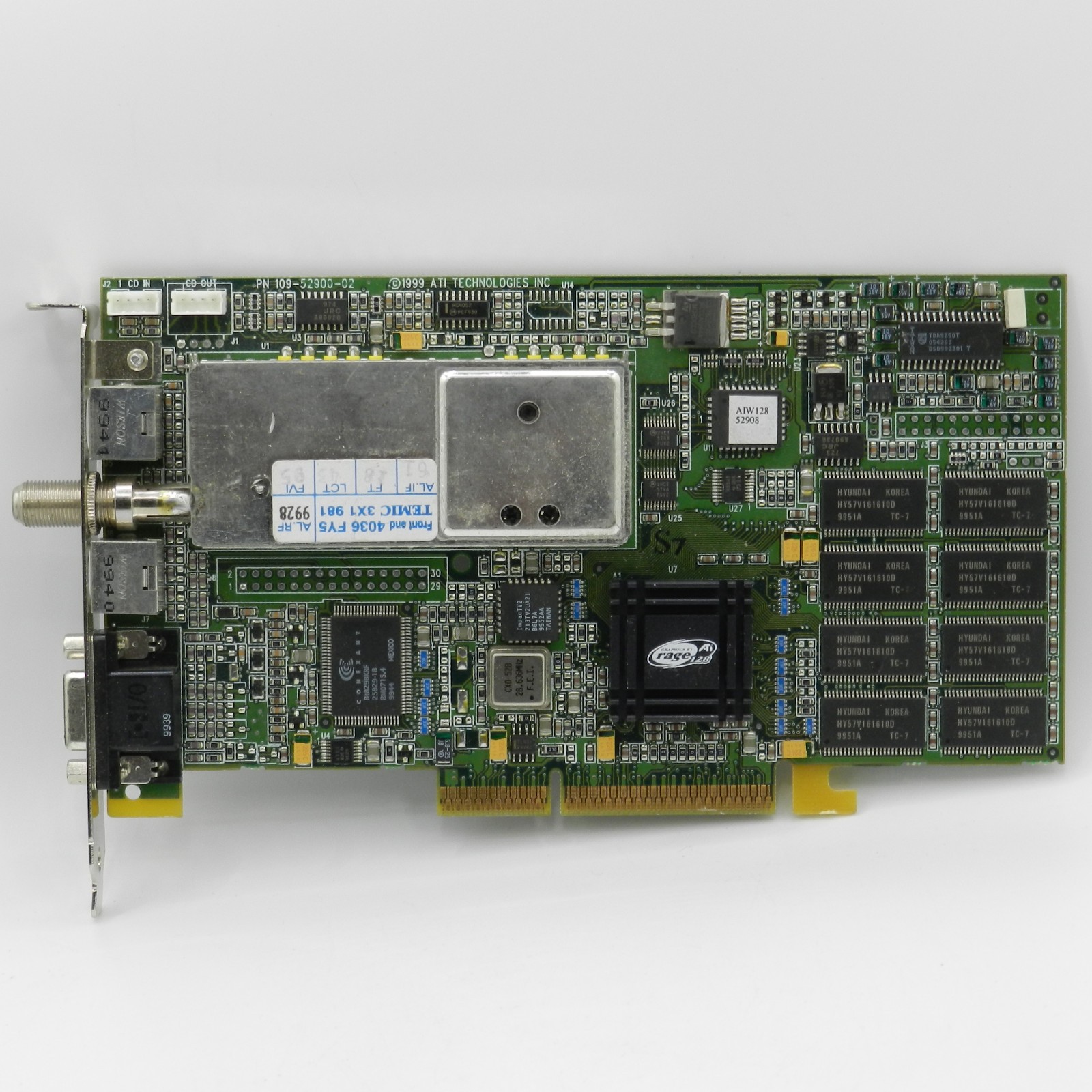 ATI All-In-Wonder 128 AGP 2x 16MB Rage 128 TV Tuner 1999 Video Card - TESTED