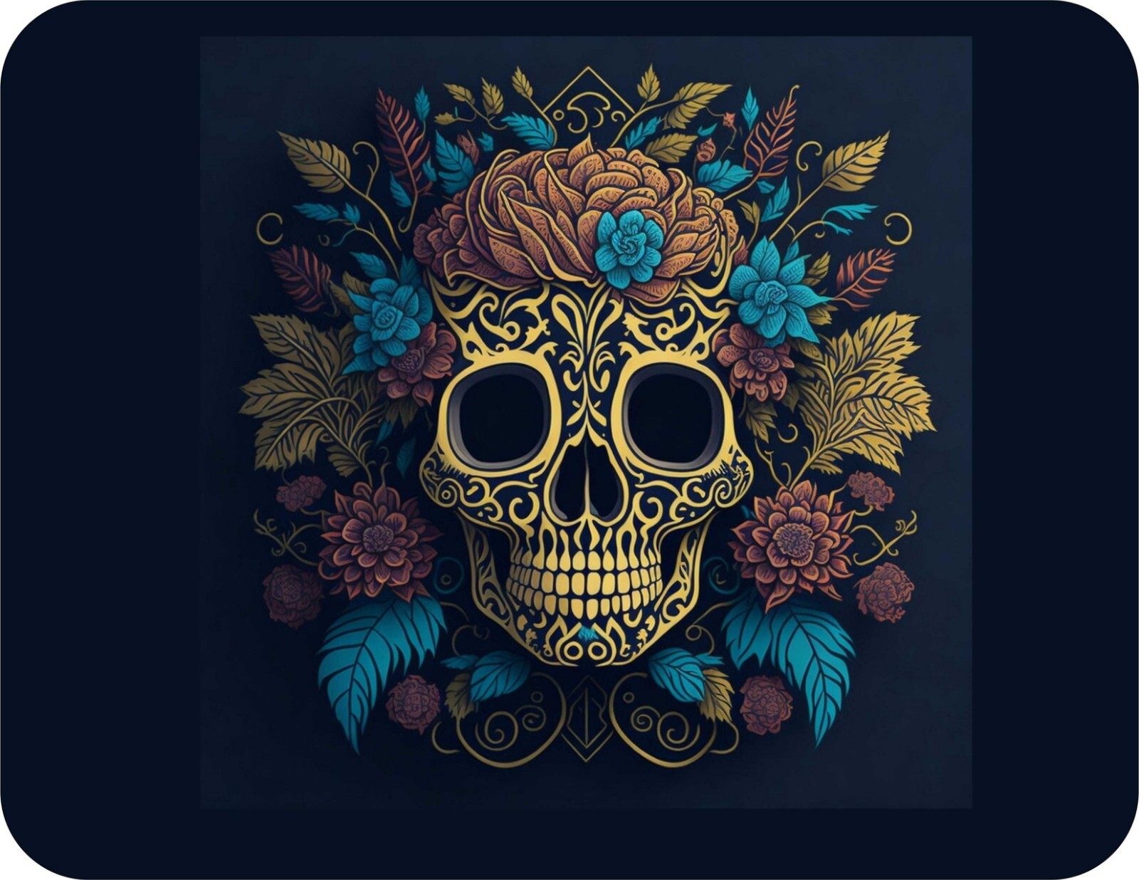 Sugar Skull Face  Art AI Design  Novelty Mouse Pad Stunning