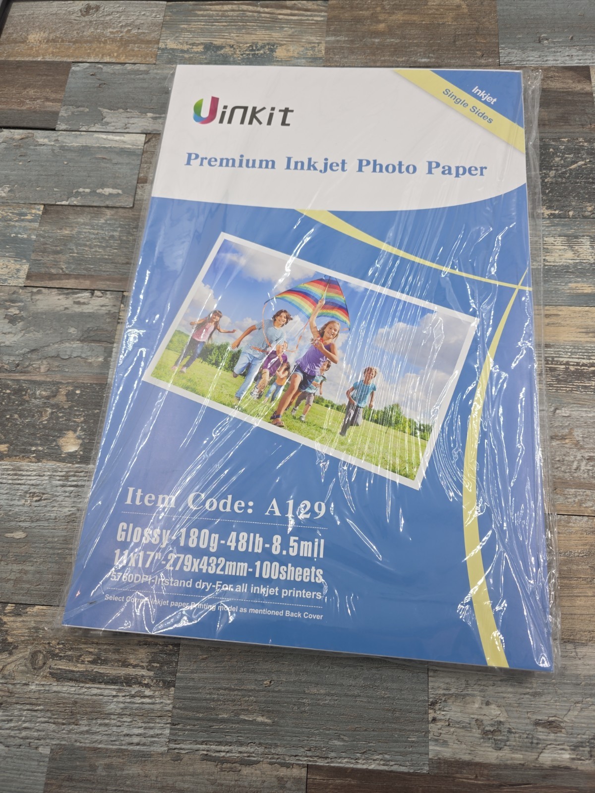 Uinkit 100 Sheets Photo Paper Glossy 11x17 Inkjet 48lb Single Side Print Post...