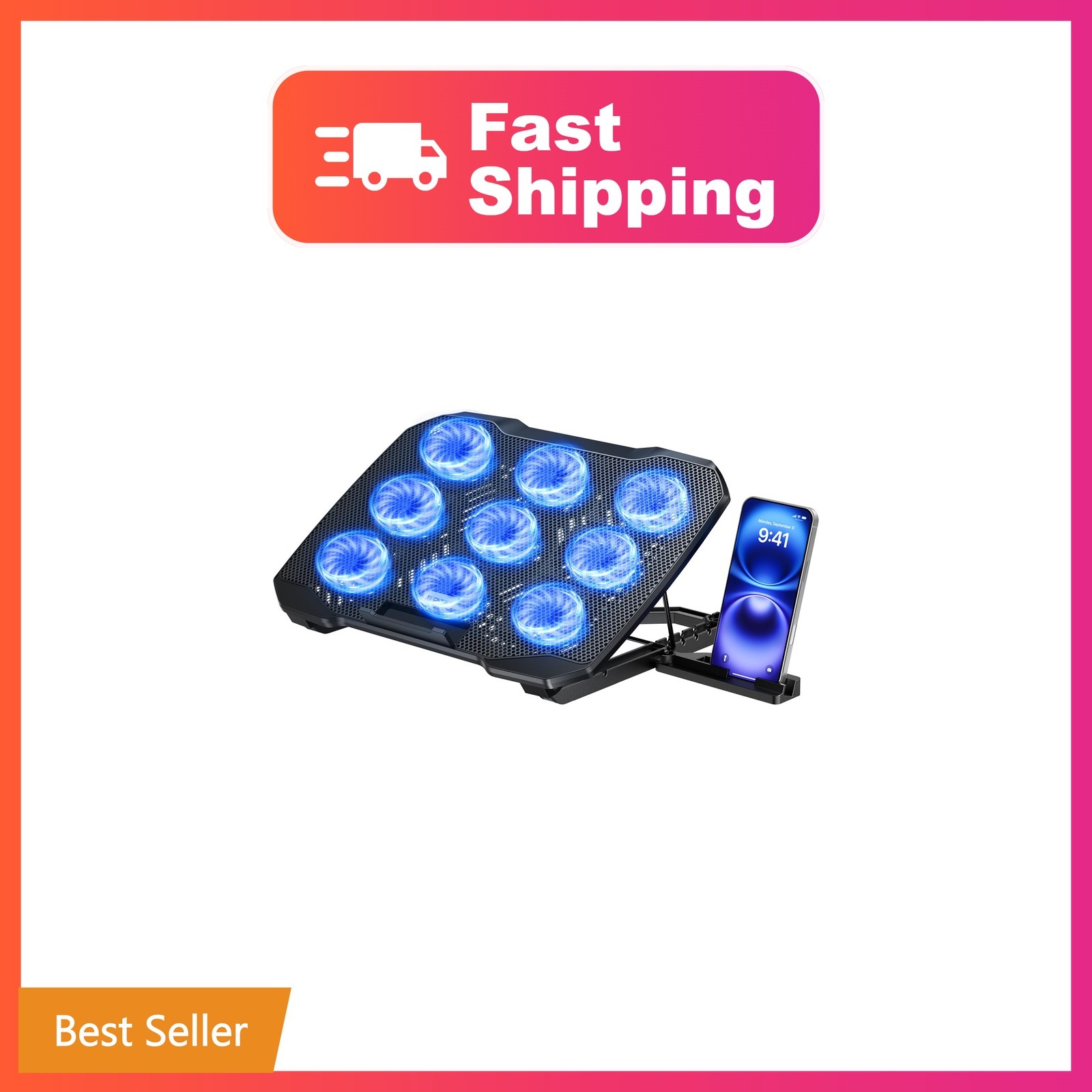 TECKNET Laptop Cooling Pad with Phone Stand, Laptop Cooler for 12-15.6 Inch |...