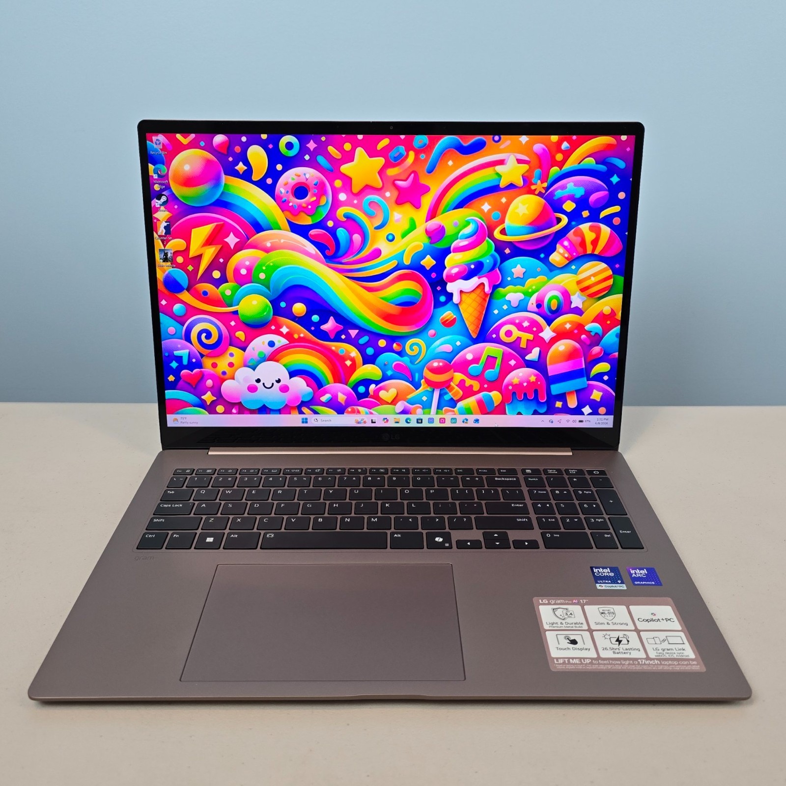 LG Gram Max 17" Touch-Screen Laptop WQXGA Intel Core Ultra X9 Processor 388