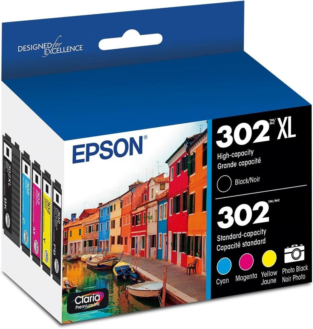 Epson 302 Claria Premium Ink High Capacity Black & Standard Color Cartridge