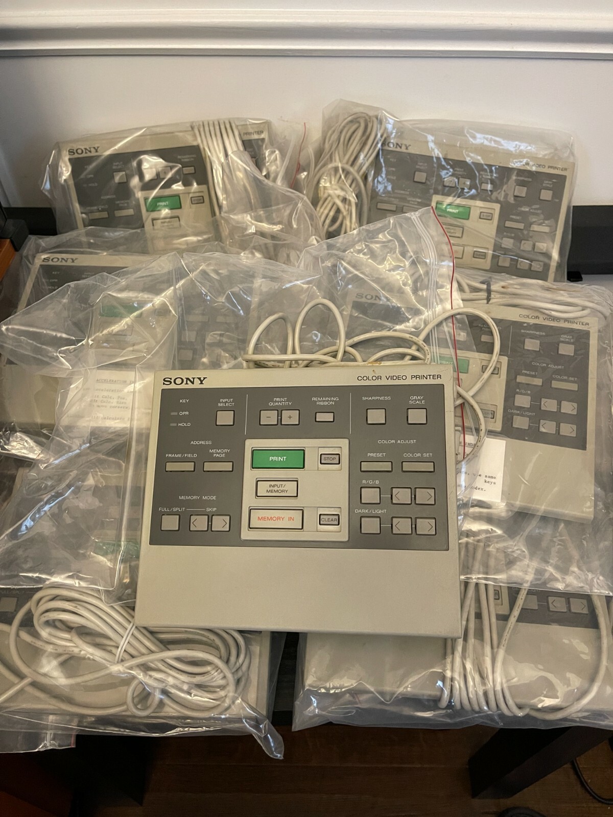 SONY Color Video Printer Wired Remote Lot of 9