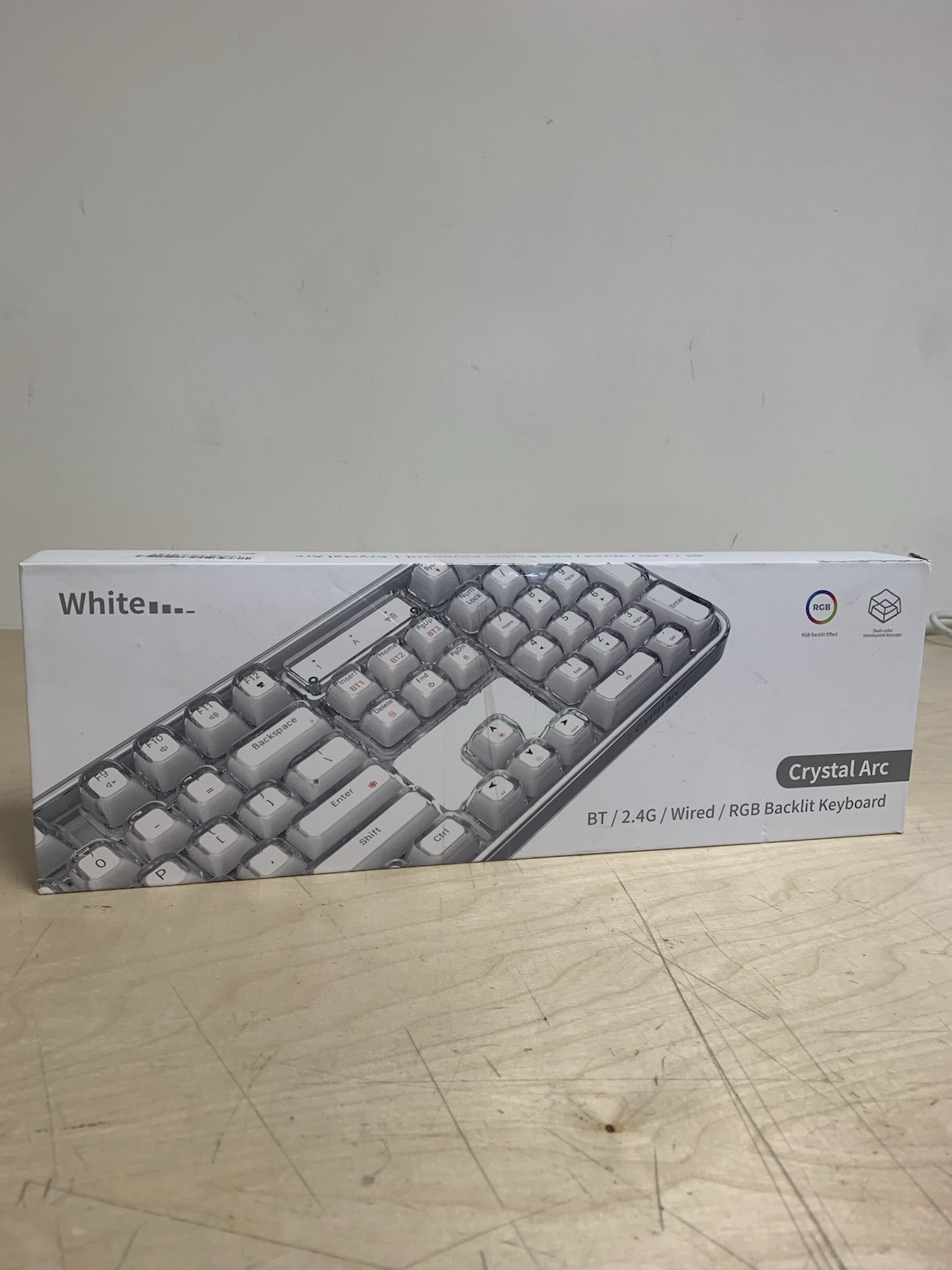 MOFII Wireless RGB Keyboard Tri-Mode Bluetooth/USB-C/2.4G Crystal Jelly Keys