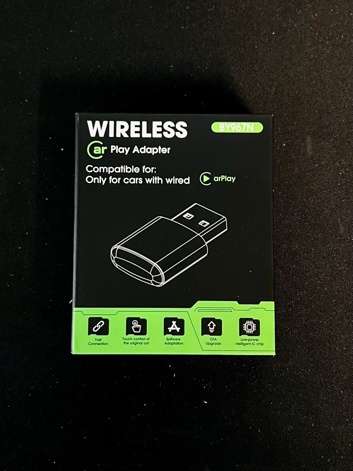 BY967N Wireless Apple CarPlay Adapter USB-A USB-C Wired to Wireless CarPlay