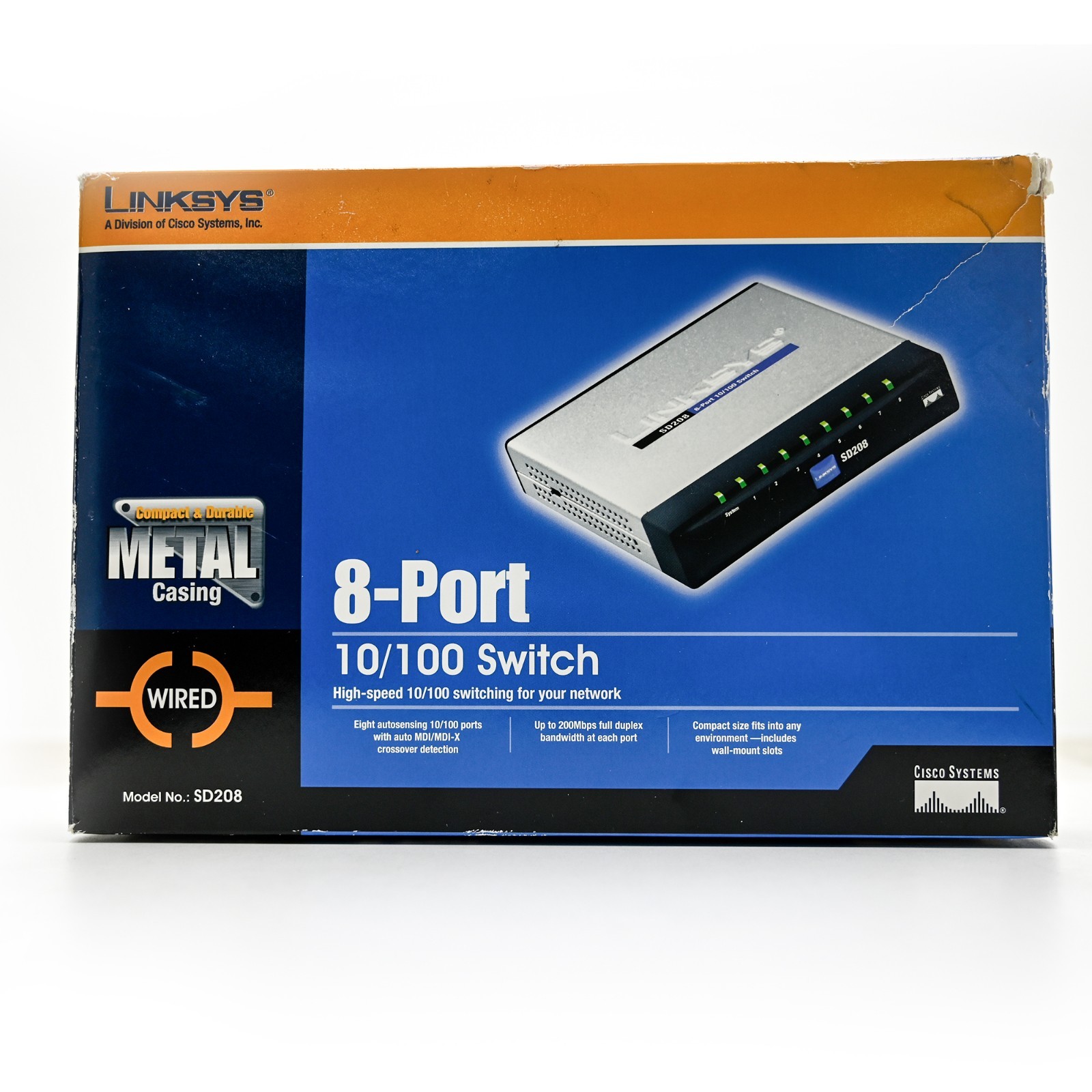 Genuine Linksys SD208 8-Port 10/100 Switch Router High speed Metal casing Tested