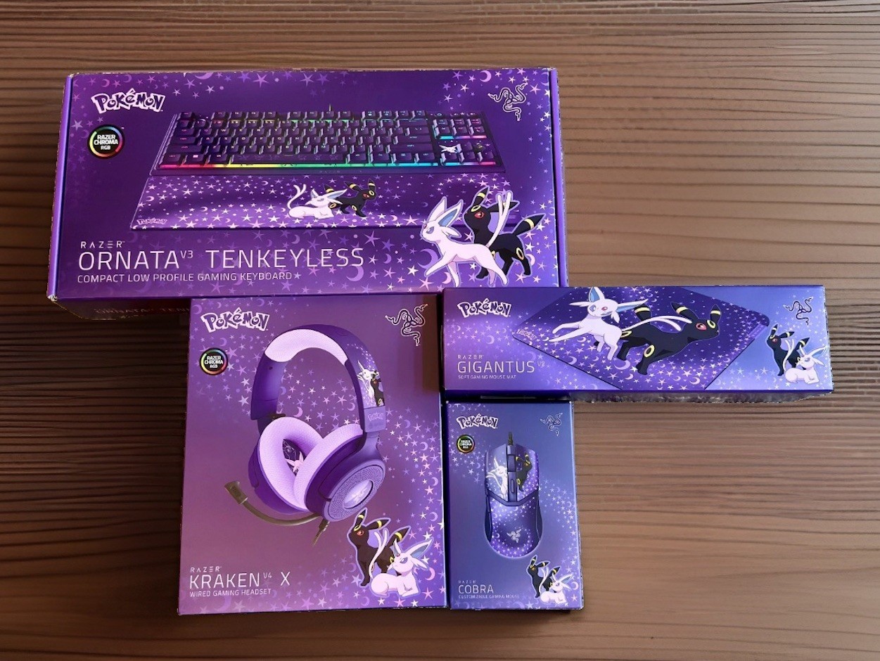 New Pokemon x Razer Espeon & Umbreon Edition Set - Mouse/Pad, Keyboard, Headset