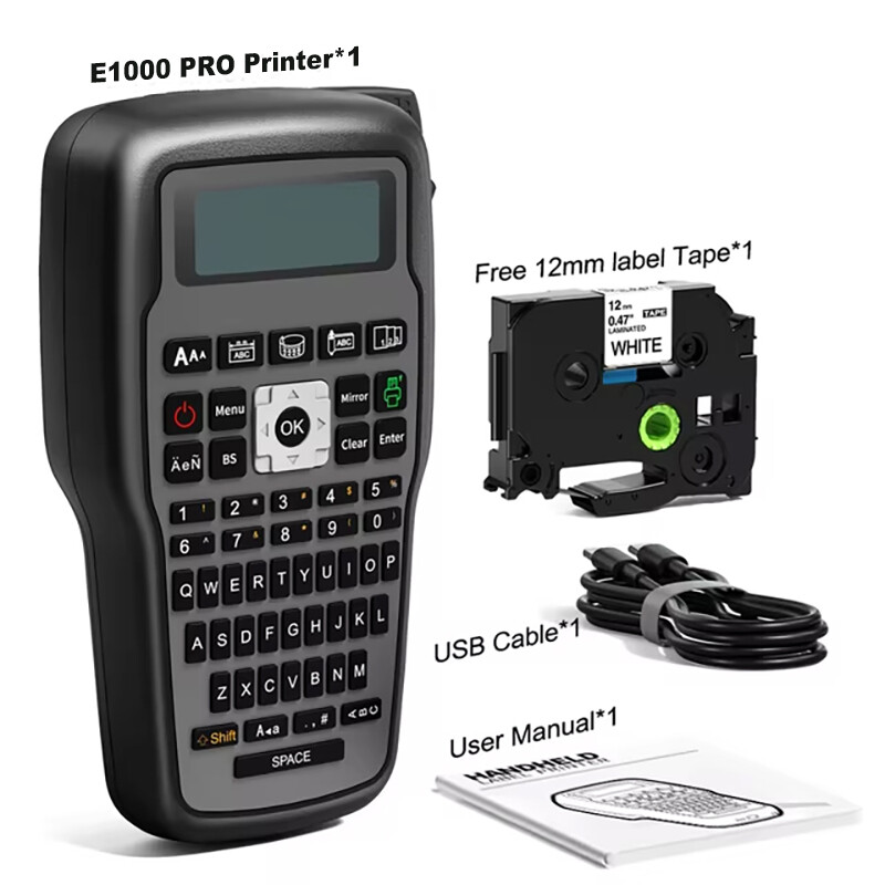 New Industrial Label Maker E1000 Label Printer for Brother P-Touch TZe-231 LOT
