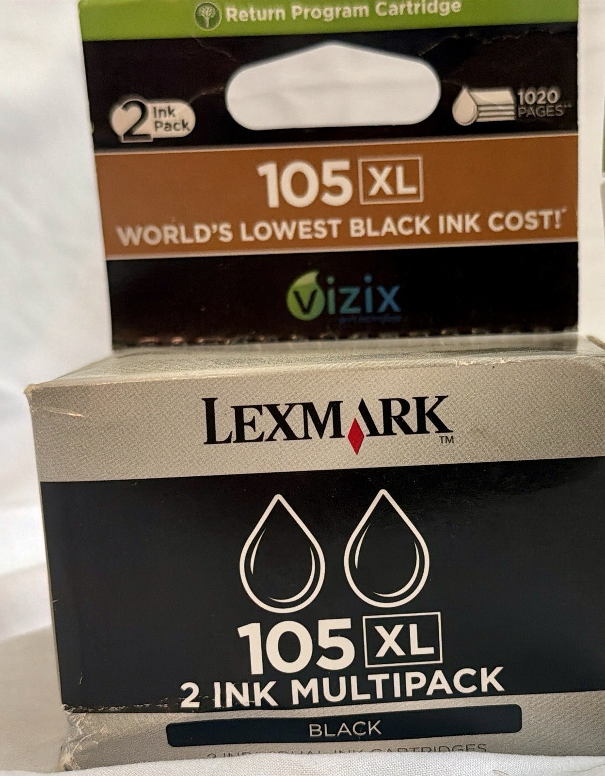 Lexmark 105XL Black Ink 2-Pack OEM Return Program Pro709 Pro805 Pro901 Pro905
