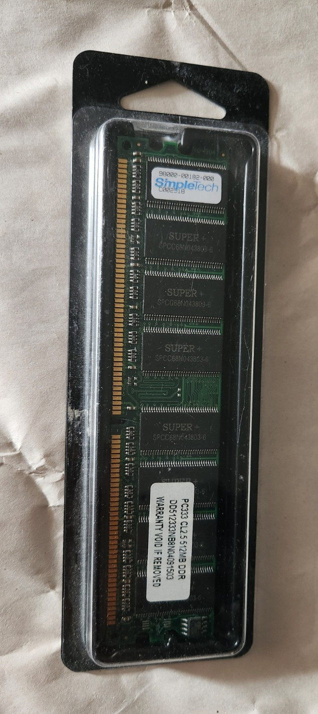 512MB Simpletech 98000-00182-000 PC2700 333MHz