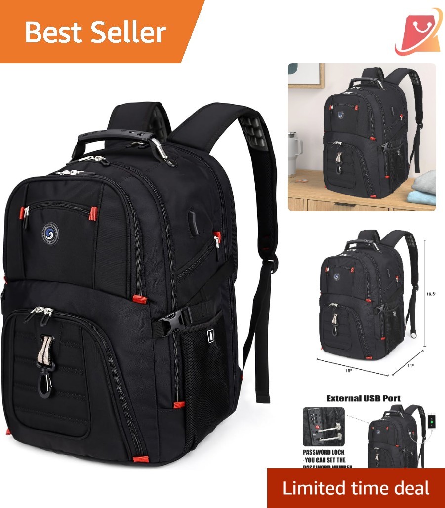 Travel Backpack Waterproof Polyester 50L USB Charging Laptop Bag for Men Women