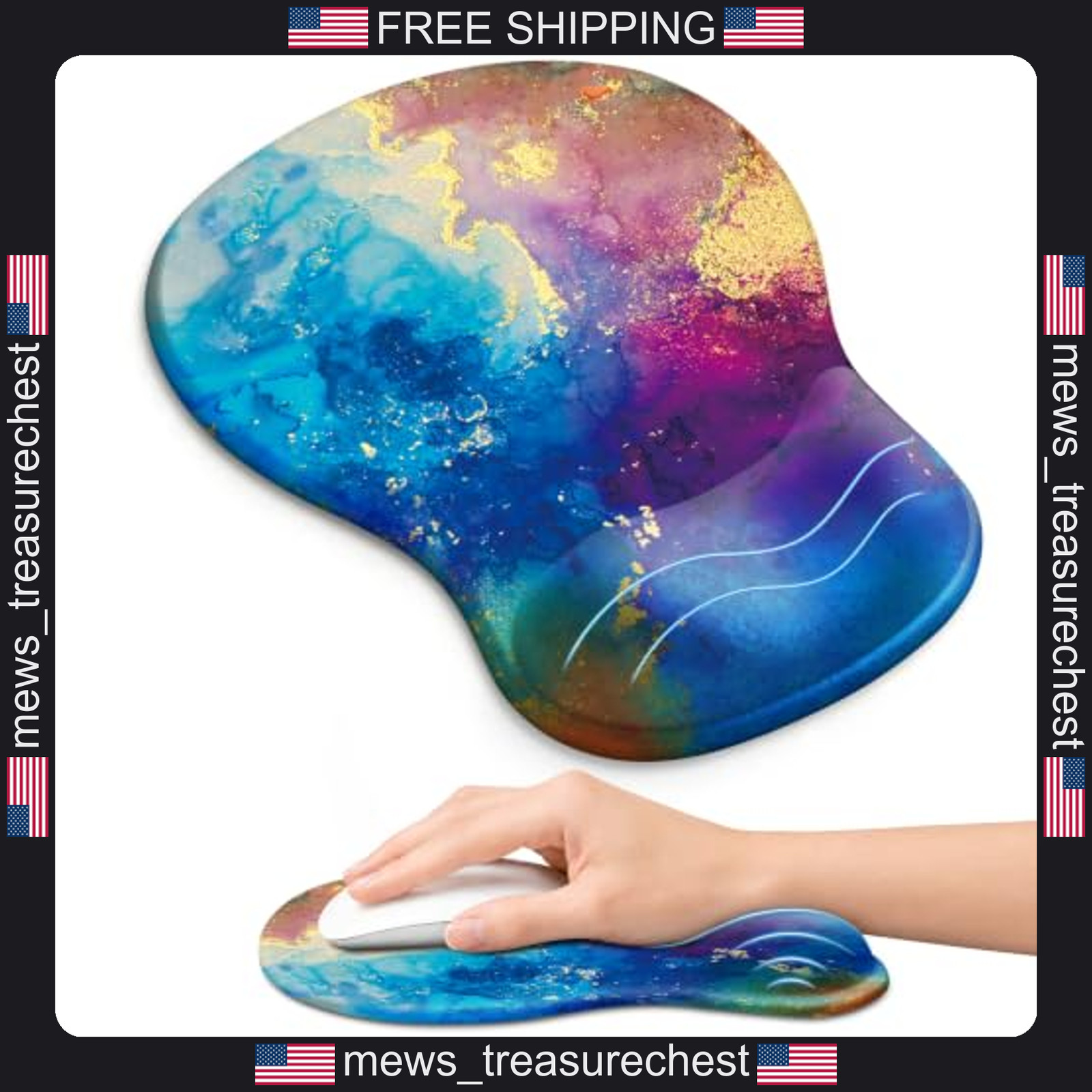 Ergonomic Mouse Pad with Wrist Rest, Gel Support, 10.2 x 7.6 Inches