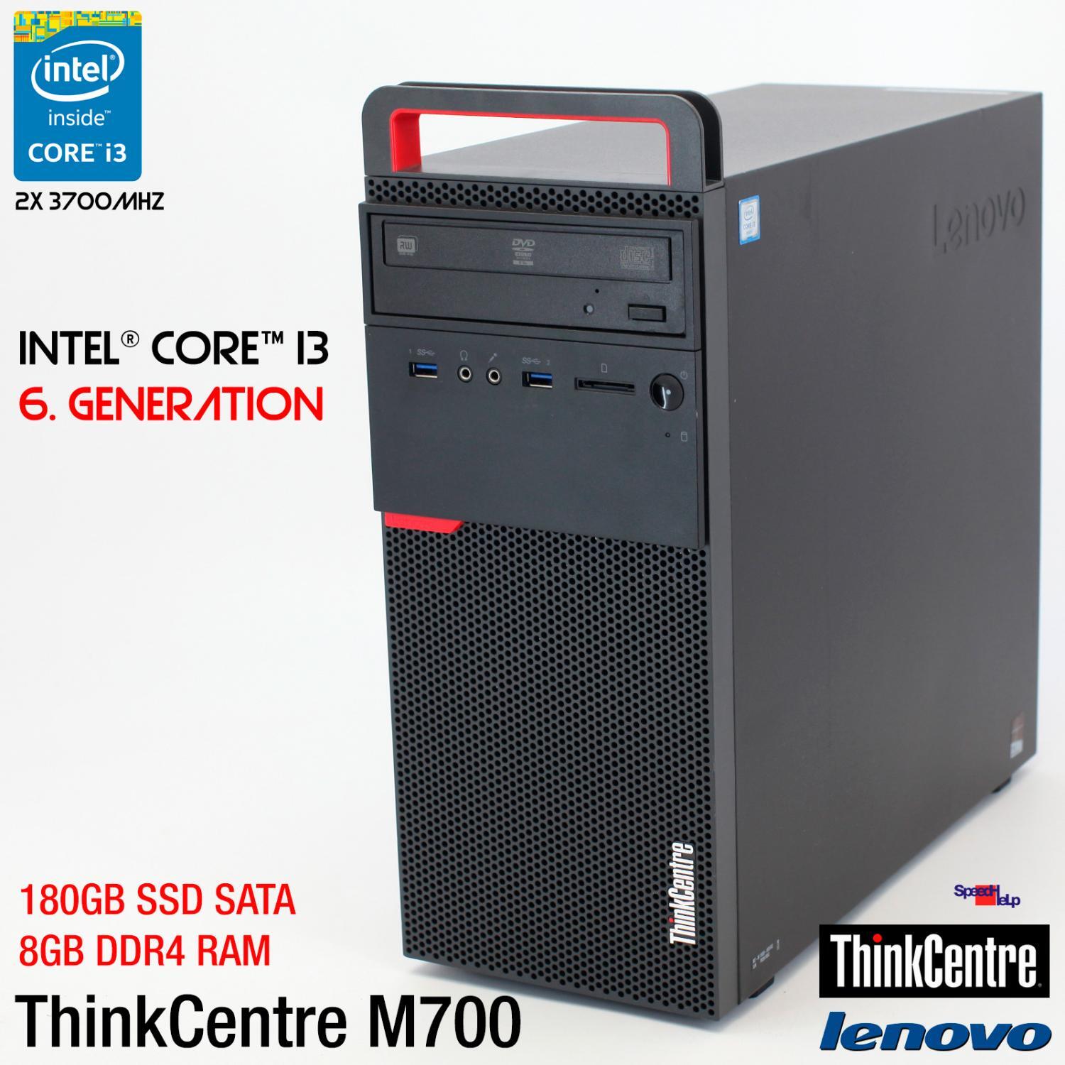 IBM LENOVO THINKCENTRE M700 10GR I3 6100 Computer PC Windows 10 180GB Parallel