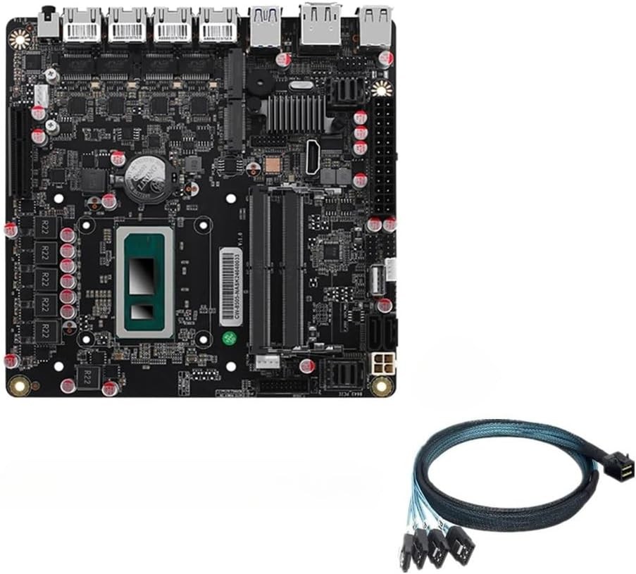 NAS Motherboard Firewall VPN Router Intel i5-12450H 2xSFF-8643, 4 inte i226 ITX