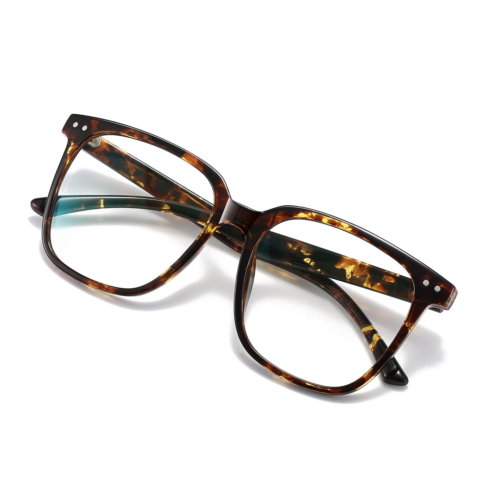 DTIUGUTAE Oversized Square Blue Light Blocking Glasses for Women Men, Anti Gl...