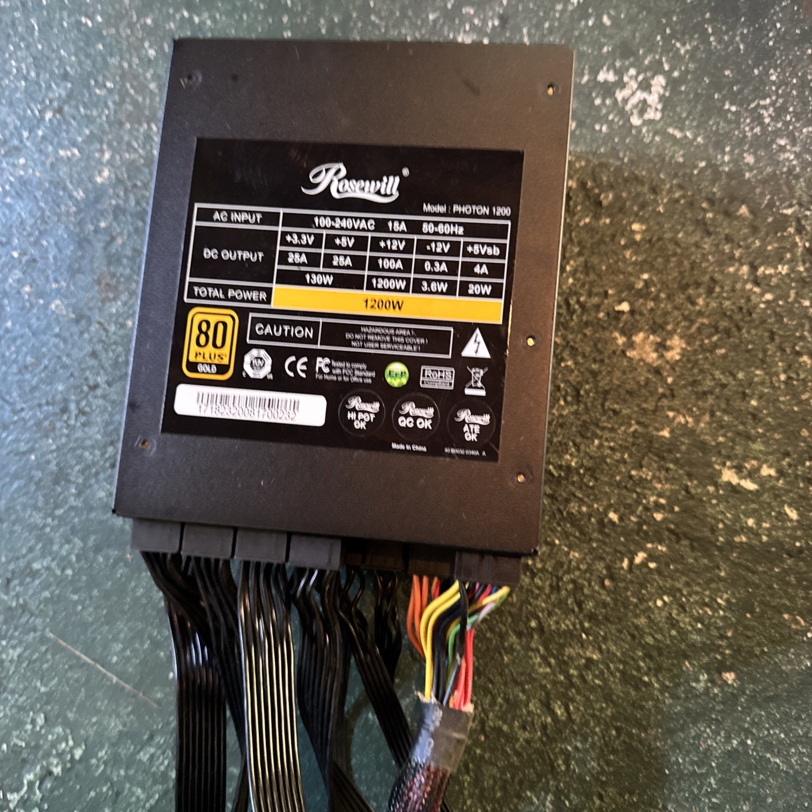 ROSEWILL PHOTON Series Gaming 80 Plus Gold 1200W Power Supply Photon 1200 