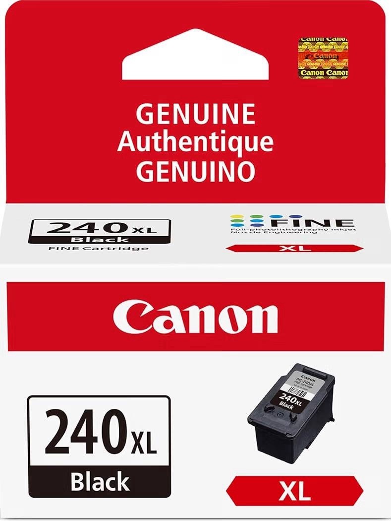 Canon PG-240 XL Genuine Black Ink Cartridge, Compatible with MG2120/3120/4120