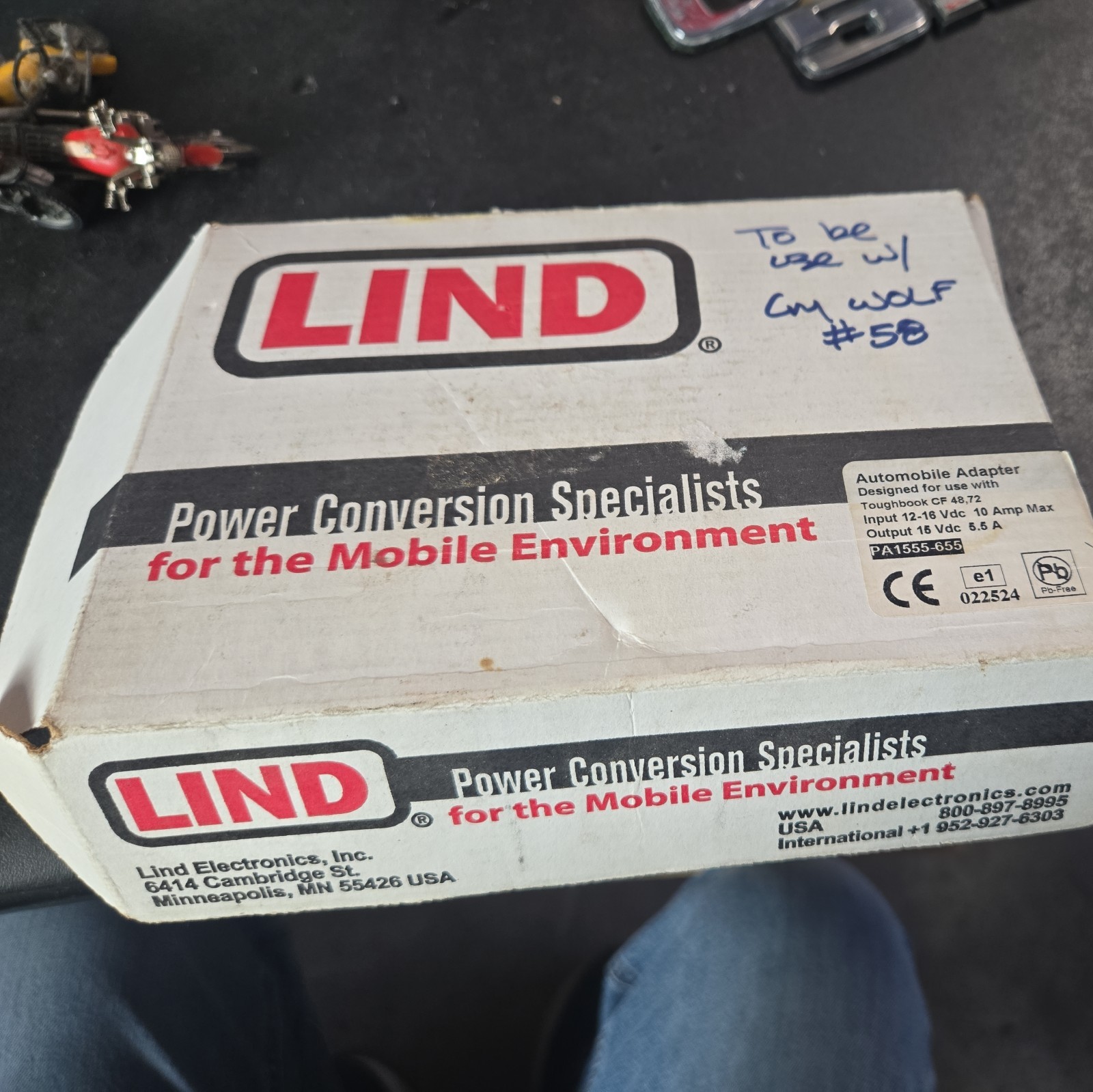 Lind PA1555-655 Automobile Power Adapter For Toughbook CF 48,72- USED