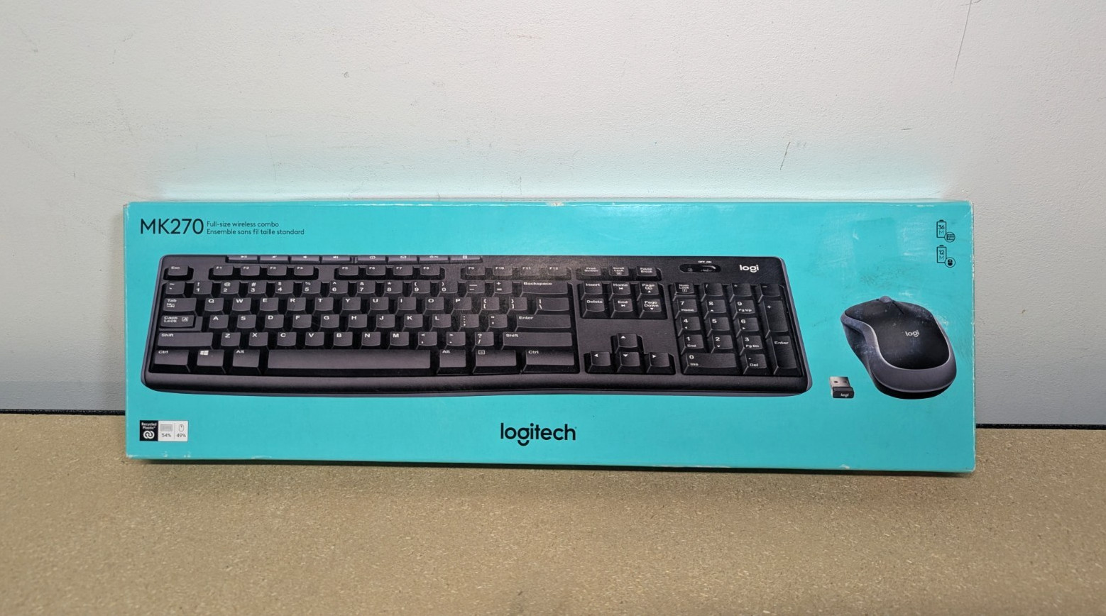 Logitech MK270 Wireless Keyboard Full-size Numeric Keypad Eng US