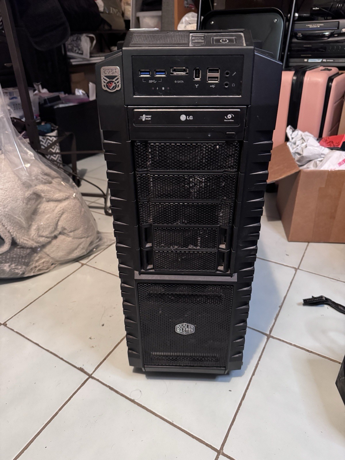 Cooler Master HAF-X Full Tower ATX PC Case Used W Corsair Water Cooler
